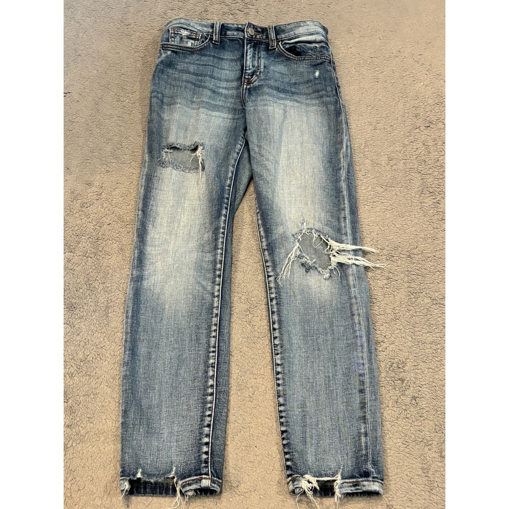 Willow + Root Everyday Jean Size 26 Medium Wash Distressed Ripped Slim Straight